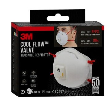 STOFMASKER FFP3 8833C2 (2ST)