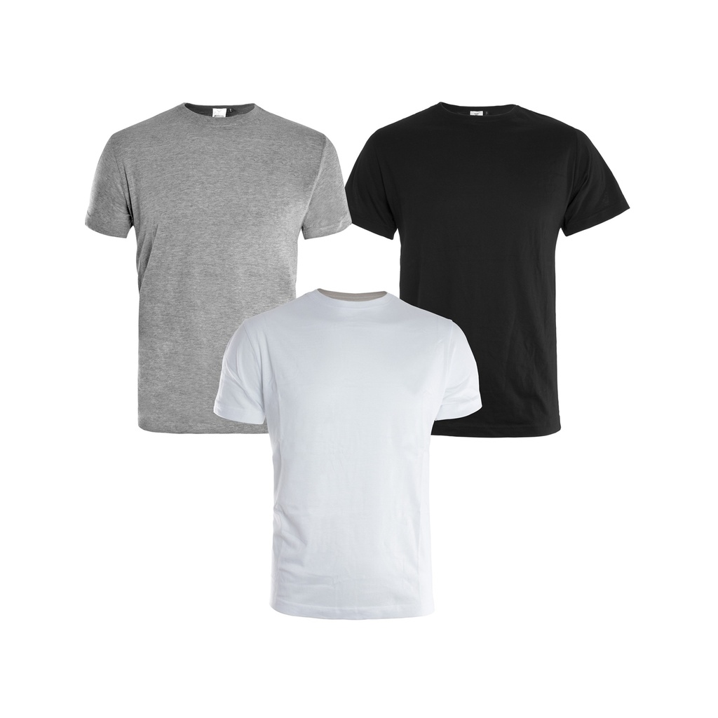 T-SHIRT 3PACK GRIS-BLANC-NOIR (3PC)