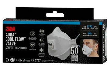 VOUWMASKER 9322+ FFP2 MET VENTIEL 2ST (2ST)