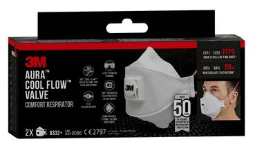 VOUWMASKER 9332+ FFP3 2ST (2ST)