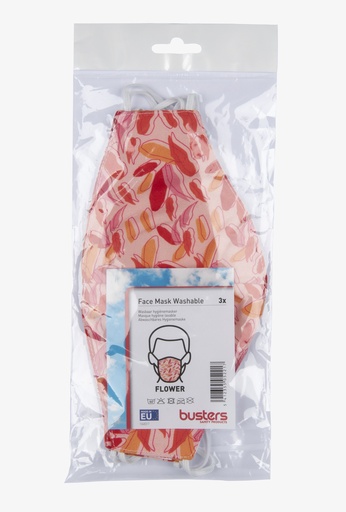 [1048317] FACE MASK WASHABLE FLOWERS 3PACK (3ST)