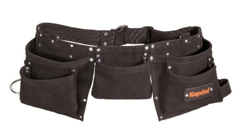 [1060214] BLACK LEATHER BAG 8 POCKETS (1ST)