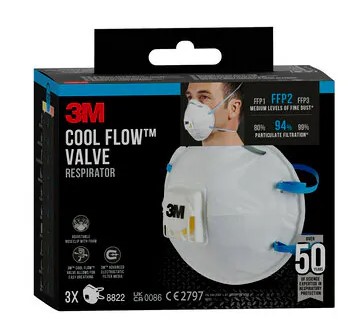 [1042875] MASQUE ANTI-POUSSIERE 8822 FFP2  (3PC)